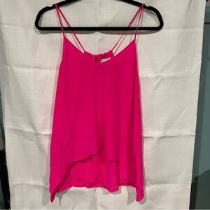 MASON by Michelle Mason Tank Top Size 4 Pink 100% Silk Blouse Y2K Barbiecore